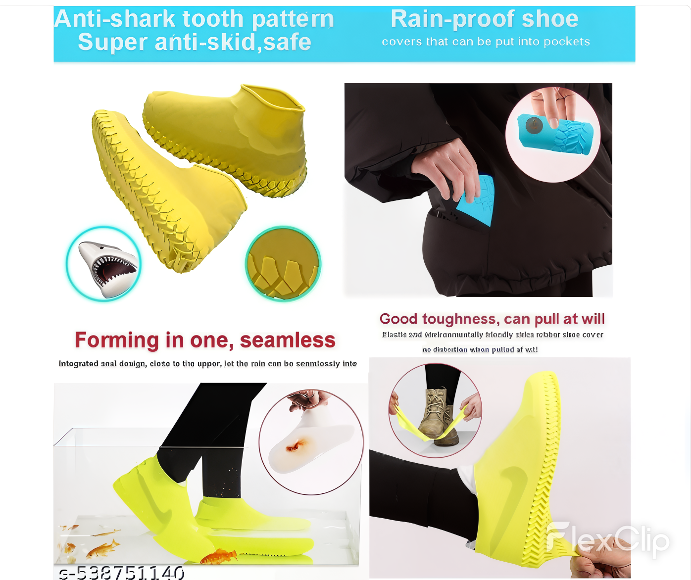 Reusable Waterproof Silicone Shoe Covers – Anti-Slip, Foldable